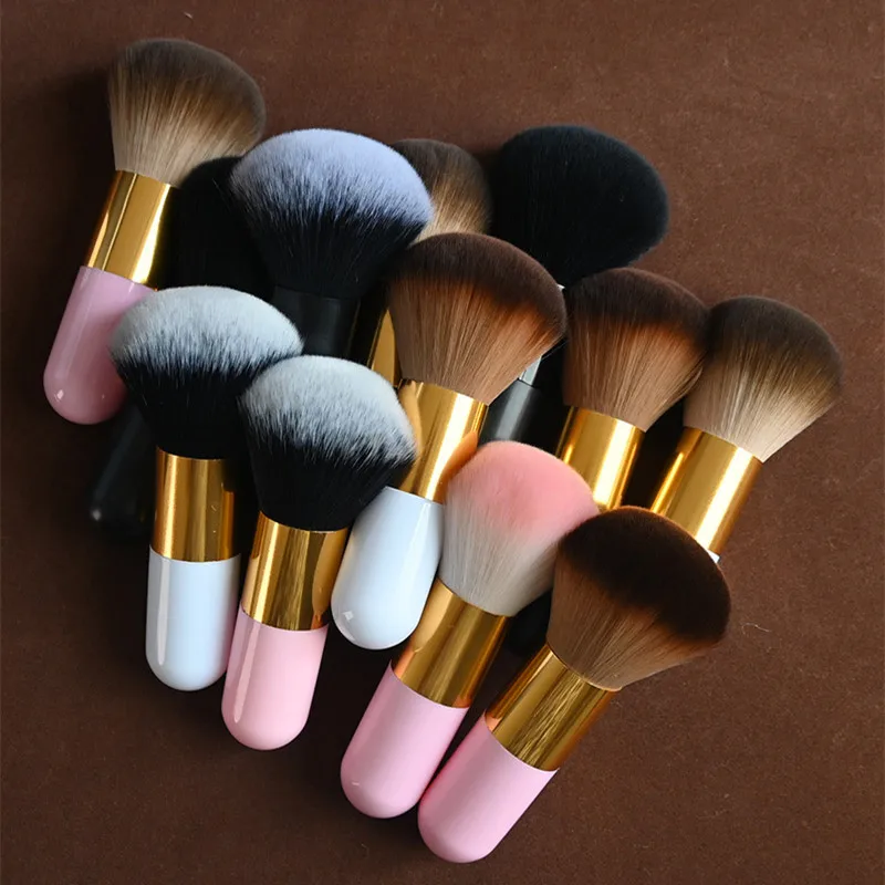 Single Makeup Brush Custom Private logo Large Makeup Powder Foundation Glow Body Brush Soft Fluffy Kabuki Blushes 10pcs