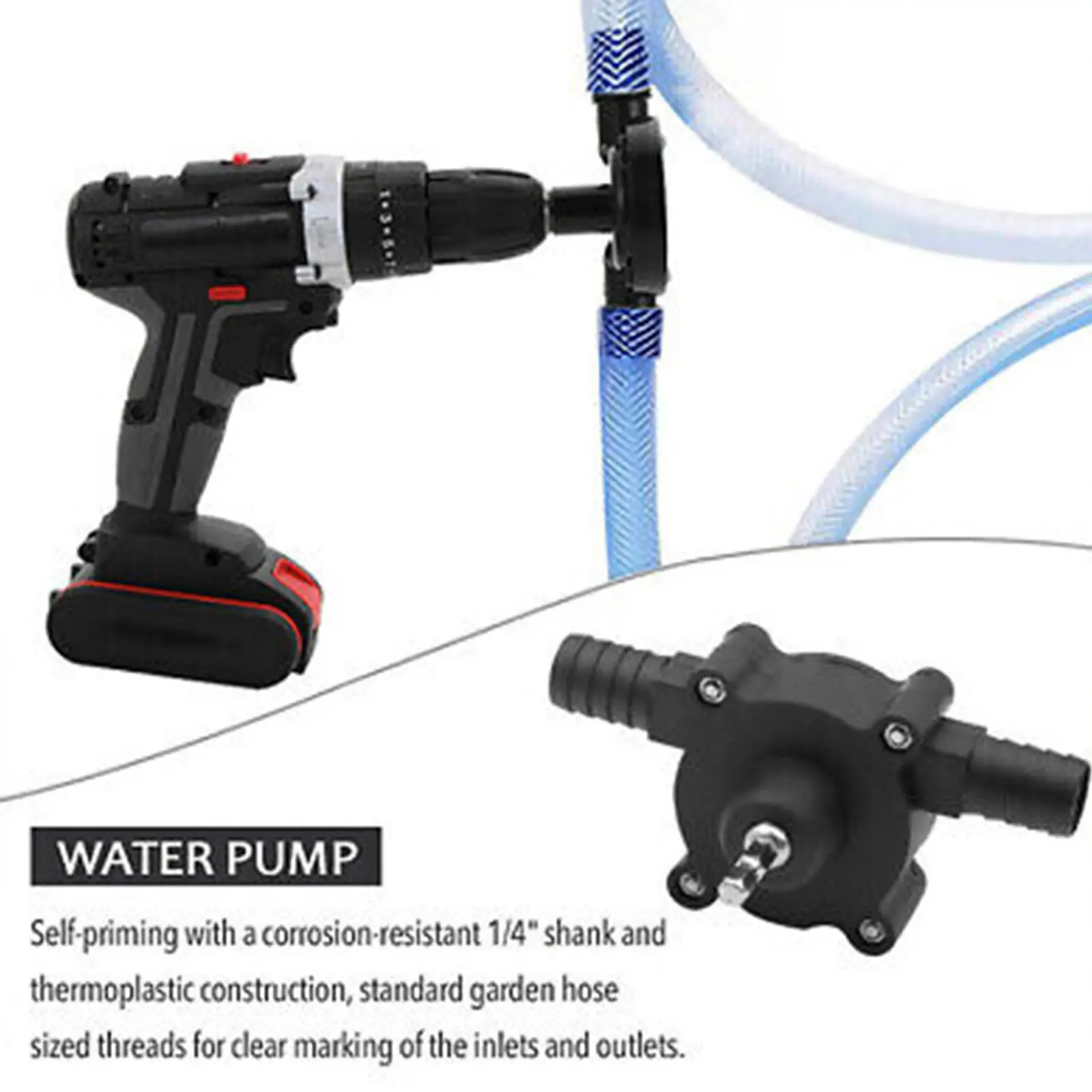 Portable Electric Drill Pump Mini Hand Self Priming Transfer Pumps, Oil Fluid Water Pump, Heavy Duty Home Garden Household Tools