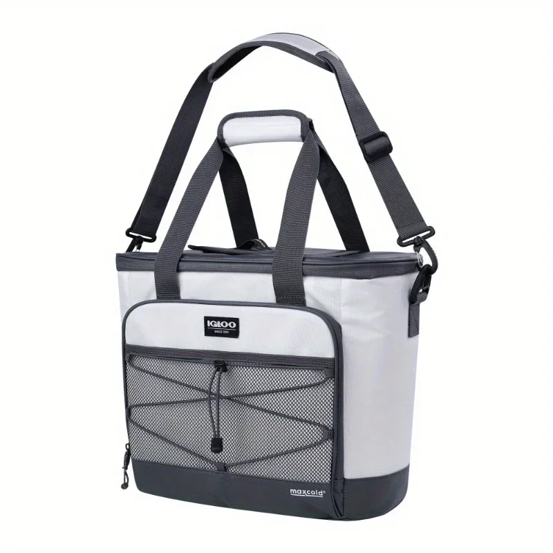 28 علبة تبريد بحرية ناعمة الجوانب، باللون الأبيض والرمادي