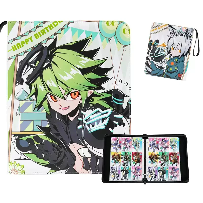 New Nine-Panel Rugged World Large-Capacity Zippered Card Holder with Four-Panel Live Folio Collection Case