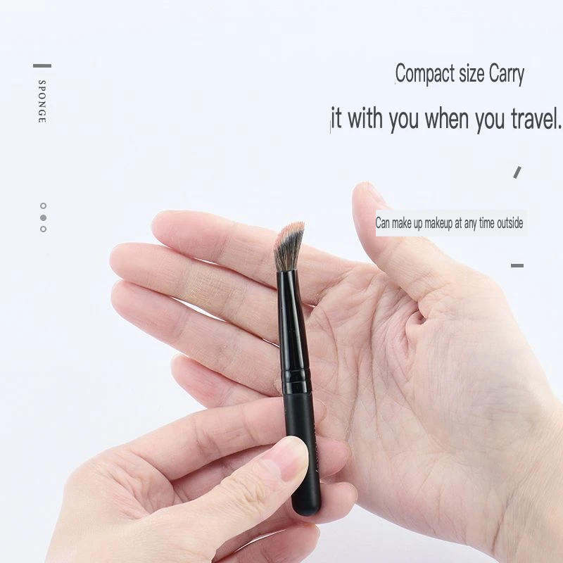 Mini pincel de sombra, base de olho de inclinação grande, pincel corretivo de inclinação portátil, pincel de sombra de nariz, pincel de creme de blush pequeno