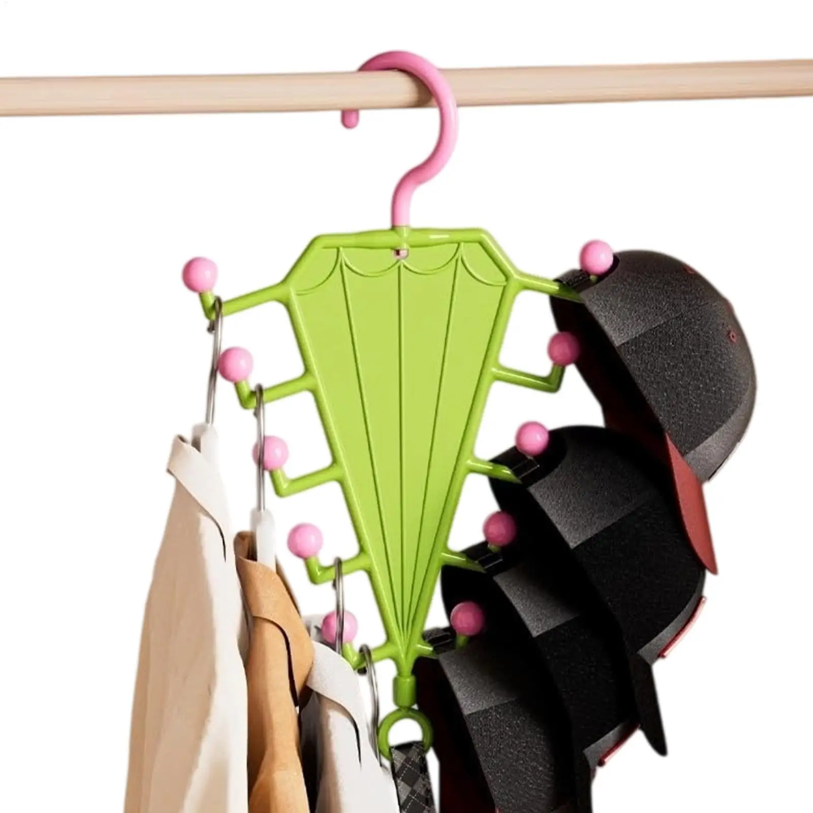 V Shape Hanger 12 Hooks 360 Rotating Double Sided Closet Organizer Space Saving Pants Hat Bag Tie Scarf Storage Rack