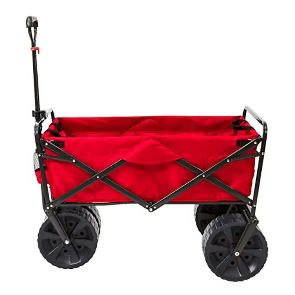 

Heavy Duty Steel Frame Collapsible Outdoor Utility Wagon Cart 150lb Capacity All Terrain Wheels Garden Hauling Basket Unisex