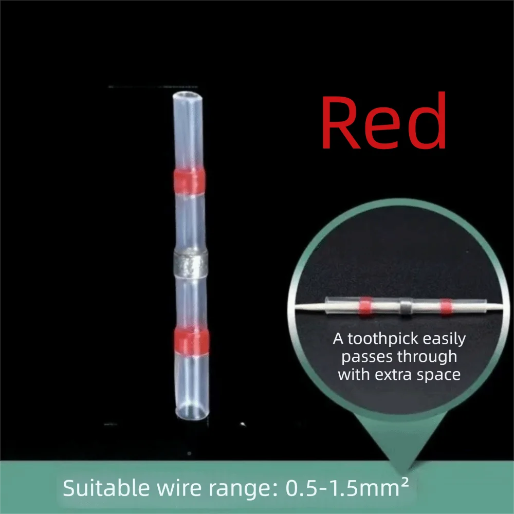 50/100Pcs Waterproof Heat Shrink Solder Sleeves Thermal Insulation Insulated Wire Crimp Butt Terminals with Box