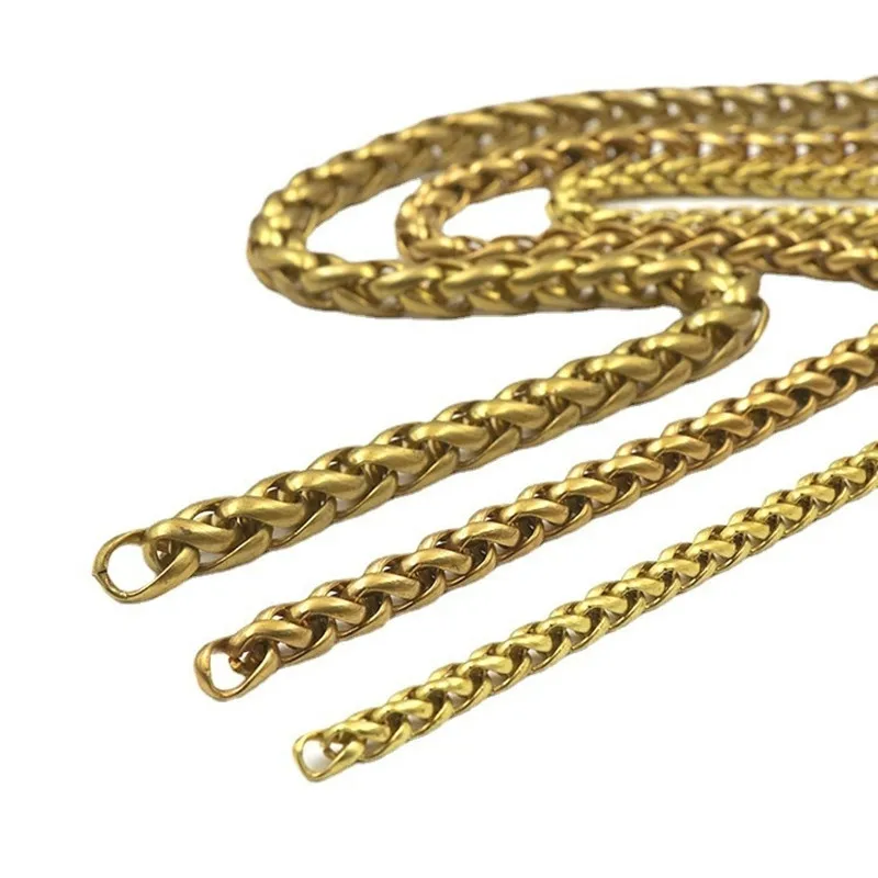 Solid Brass Key connector Men Belt Pants KeychainTrousers Jeans Wallet Chain Metal Bag Chain DIY Leather Crafts Accessories