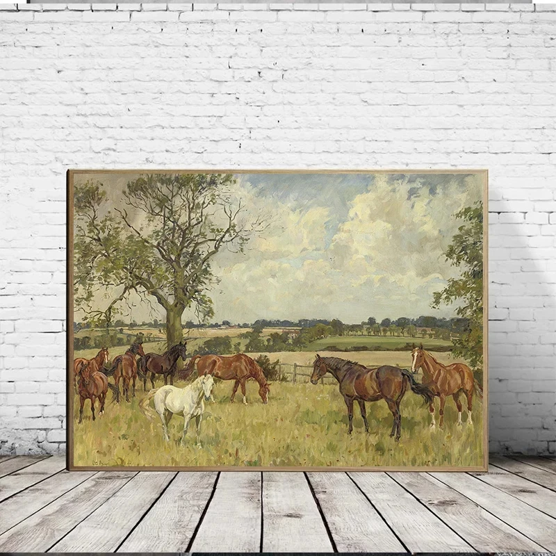 Vintage Antique Equestrian Horse Portrait Animal Posters and Prints Canvas Printing Wall Art Picture for Living Room Home Decor