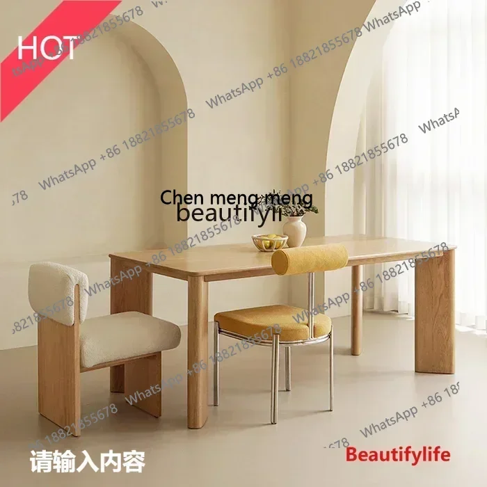 cn8350 ss Solid wood logs, workbench dining table desk household style full table and chairs