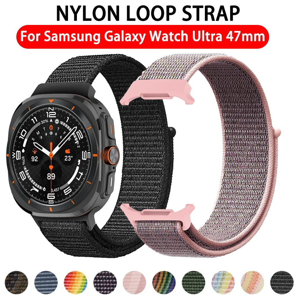Atmungsaktives Nylon-Schlaufenarmband für Samsung Galaxy Watch Ultra 2025 47mm Armband Ersatzband für Galaxy Watch Ultra 47mm