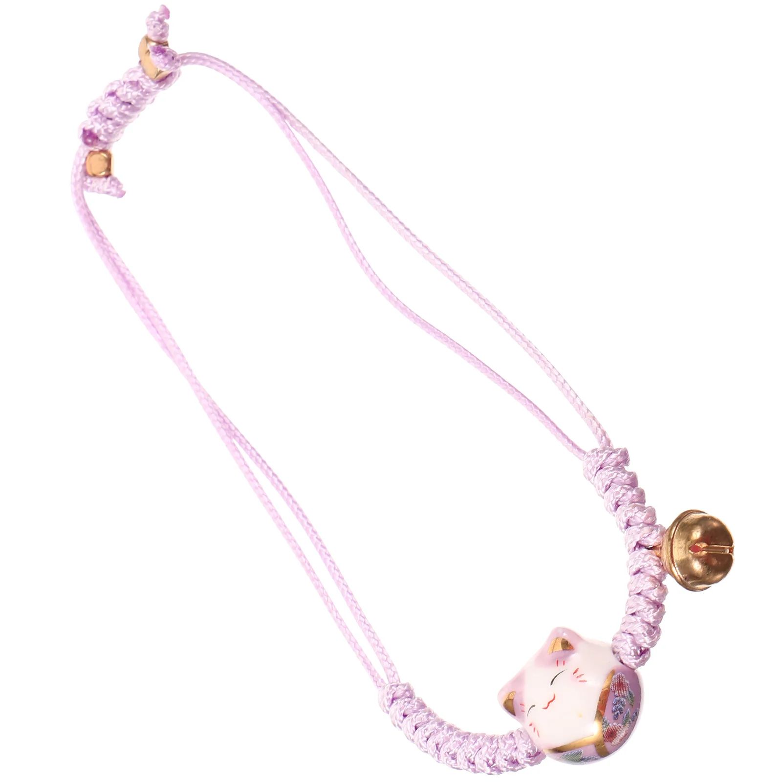 

Cute Bracelet Purple H Knitted Kitten Wrist Rope Japanese Jewelry Cat Charm String Bracelet Protection Fashionable