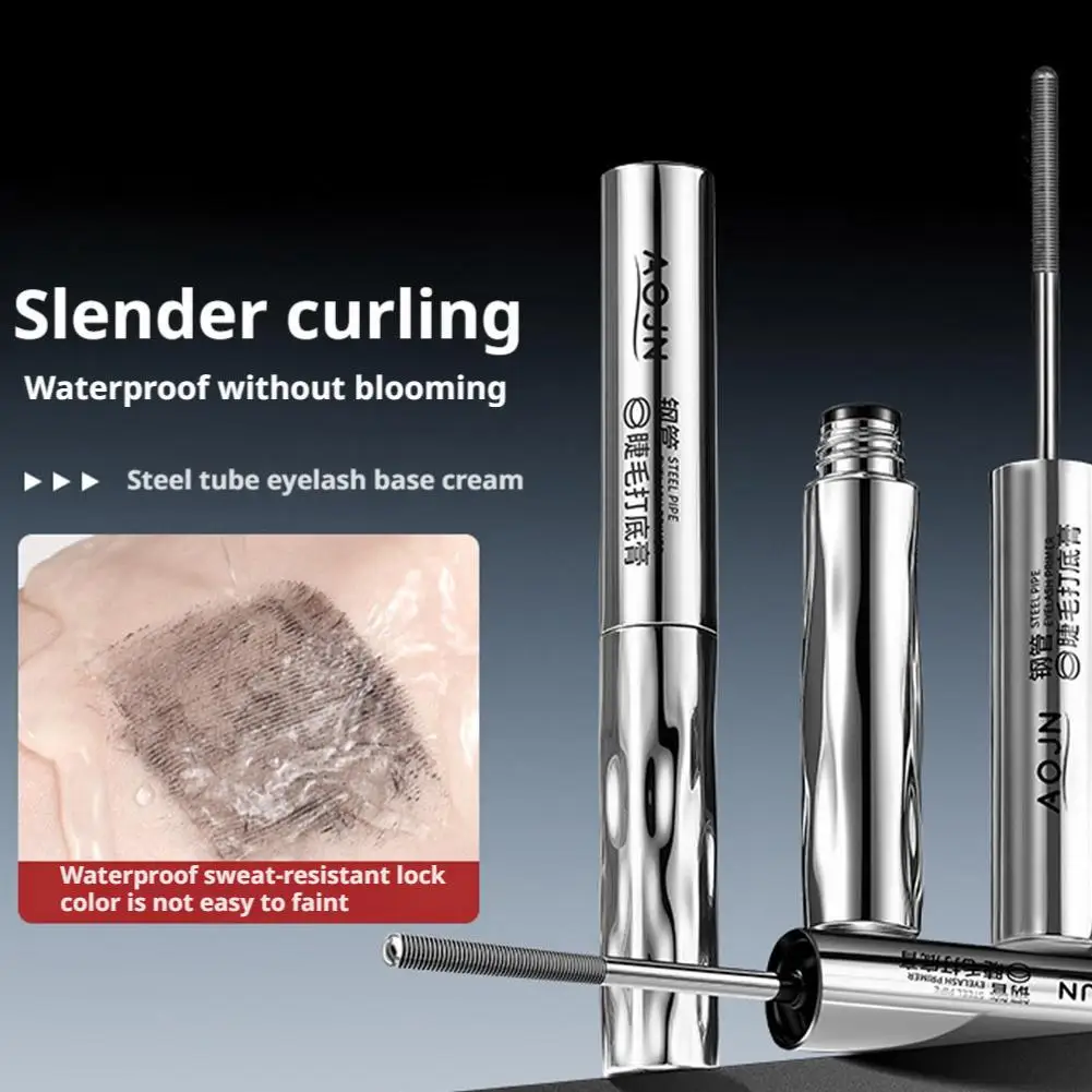 Steel Pipe Spiral Material Mascara Waterproof Silk Fiber Mascara Special Spiral Brush Head Black Long Curling Eyelash Extensions