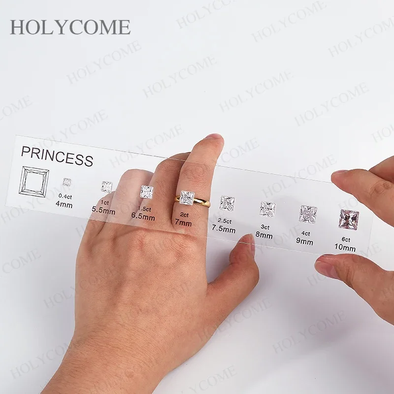 Aangepaste vergelijking grafiek kit set referentie verschillende mooie vormen edelsteen 5A zirkonia diamant karaat maten voor juwelierszaak