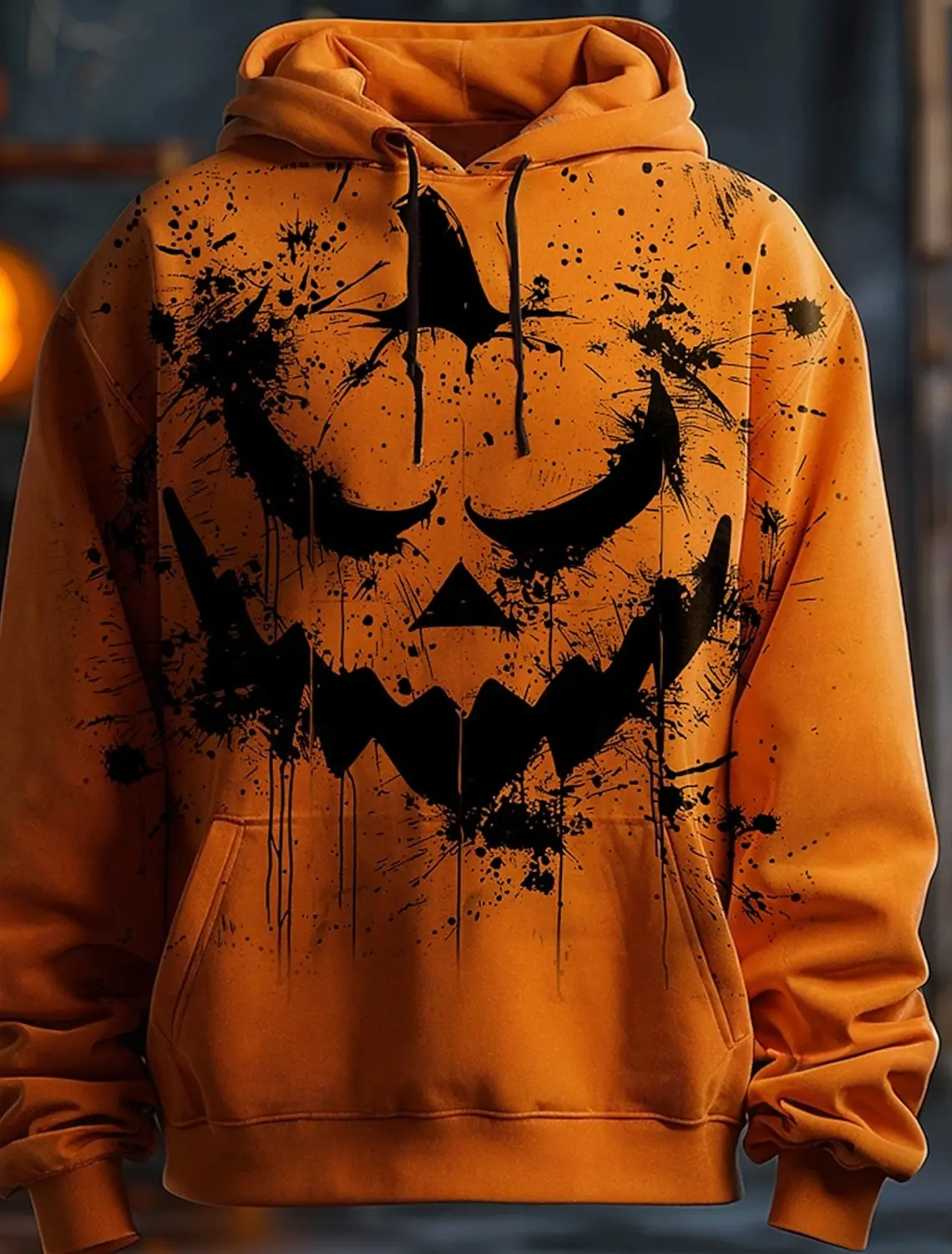 Halloween Men's Graphic Hoodie Pumpkin Prints Classic Casual 3D Pullover Holiday Fashion Hoodies Style Long Sleeve Hooded Tops