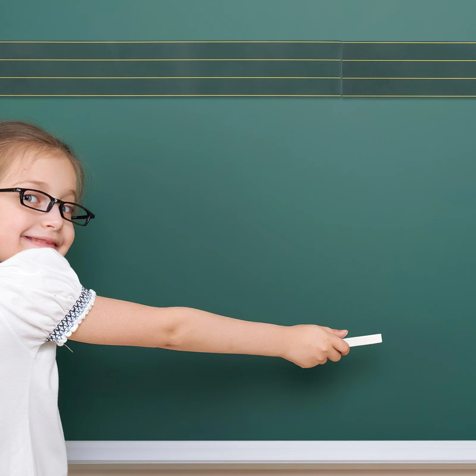 2 قطعة ملصقات لوحة تعليمية مغناطيسية 35X5 بوصة أربعة خطوط ثلاثة شبكة شرائط السبورة لممارسة الكتابة اليدوية قابلة لإعادة الاستخدام جافة #4