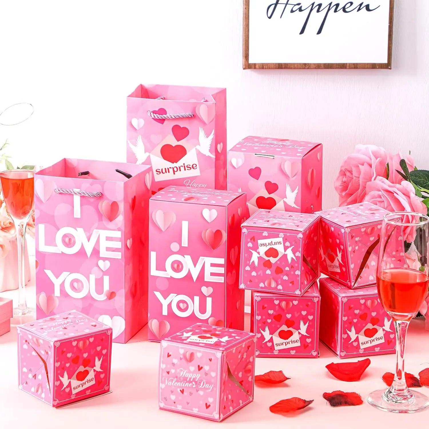 20pcs/6pcMoney Pop Up Gift Box Valentine's Day Love Theme Surprise Bounce Gift Box Birthday Gift Cash Box Party Favors Valentine