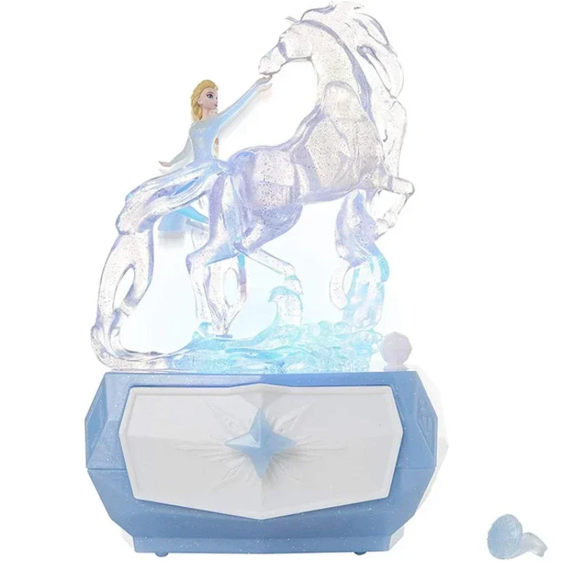 Frozen Elsa Anna Snow Treasure Music Jewelry Box Eight Music Box Queen Necklace Princess Girl Toy Gift