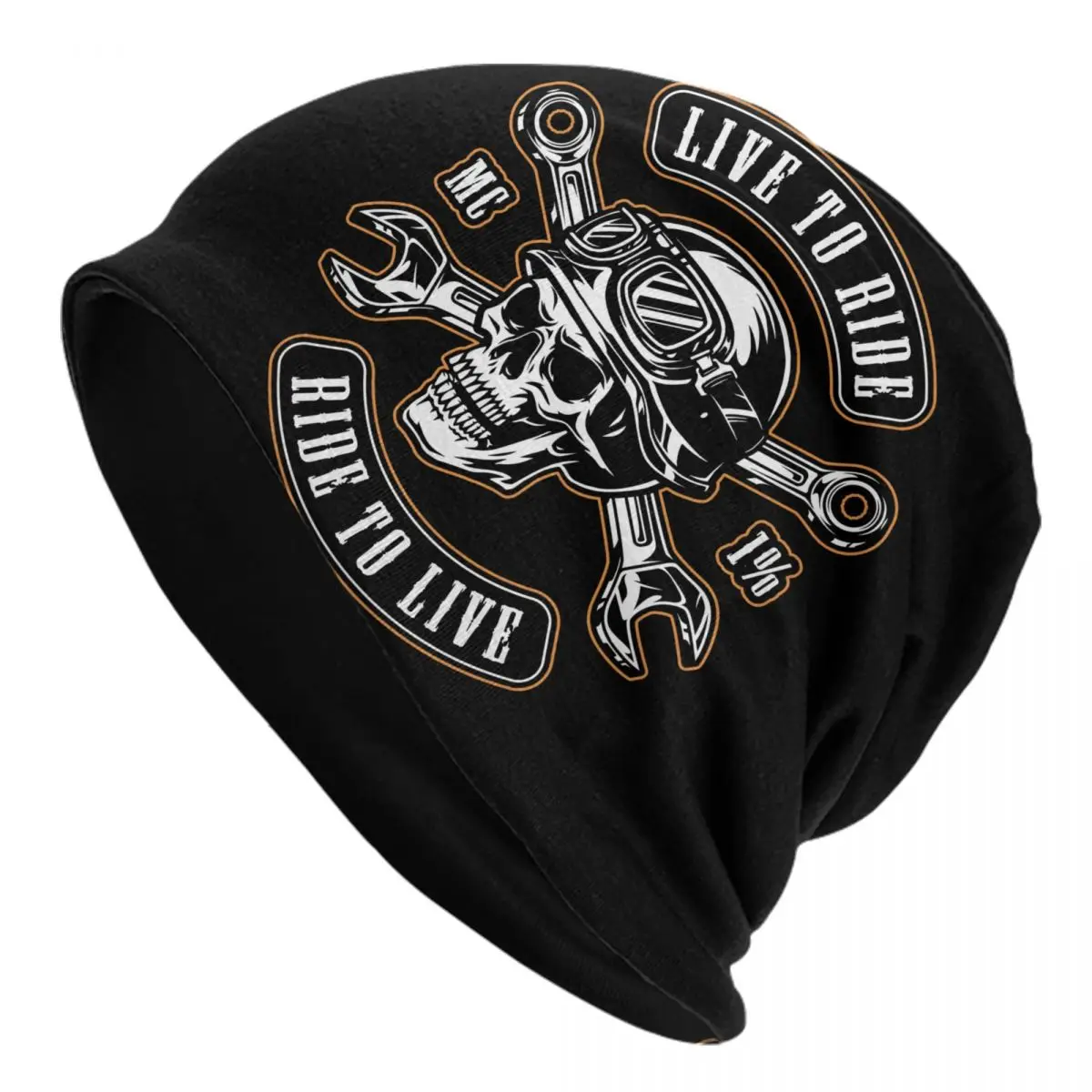 Topi Bonnet layanan perbaikan sepeda motor, topi rajut modis untuk musim gugur musim dingin hangat Rockabilly pengendara sepeda motor Skullies topi