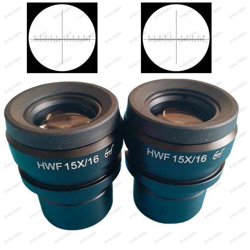 2PCS H WF15X-16mm Wide Field High Eyepiont Eyepiece For Binocular Trinocular Stereo Microscope 30MM Installation Interface