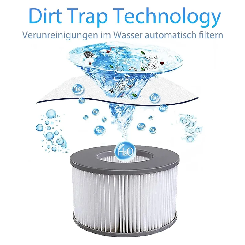 

Сменные фильтрующие картриджи ABUI-для Mspa Whirlpool — набор из 6 предметов, подходит для моделей с 2020 года для надувных бассейнов