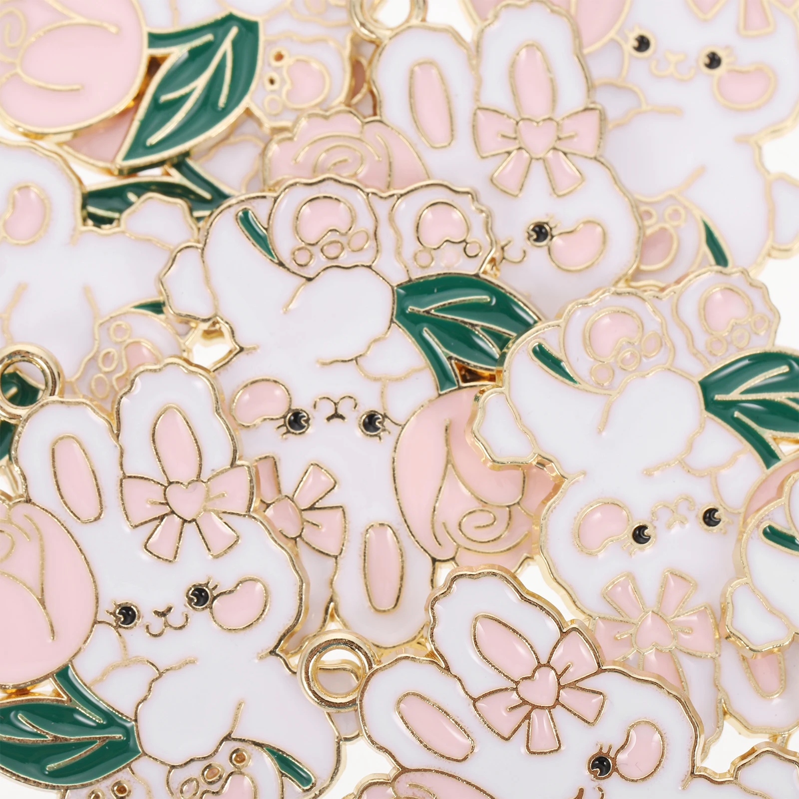 

10pcs Alloy Keychain Charms Cute Rabbit Pendant Multifunction Jewelry Making Bracelet Diy Hangings Accessories