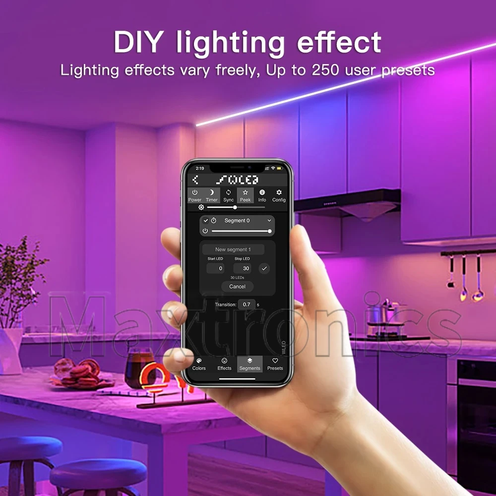 أوضاع الموسيقى WLED LED تحكم GL-C-008WL/GL-C-009WL/GL-C-010WL/GL-C-010WL-D ميكروفون مدمج Alexa Home Assistance APP التحكم الصوتي
