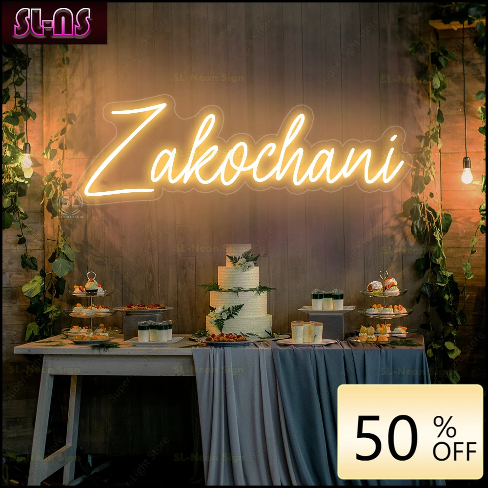 

Large Lovers Light Sign 75cm/30Inch Neon Zakochani Sign Custom LED Light Signs for Wedding Home Party Decoration