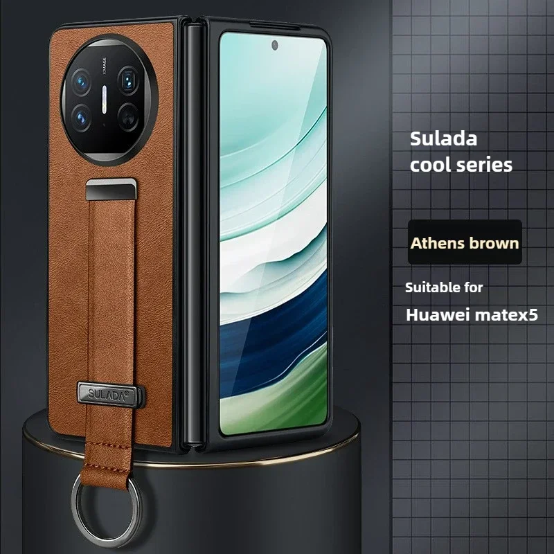

Luxury Wristband Holder Leather Case For Huawei Mate X3 X5 5G Silicone Matte All Inclusive Anti Fall Protective Case Accessories