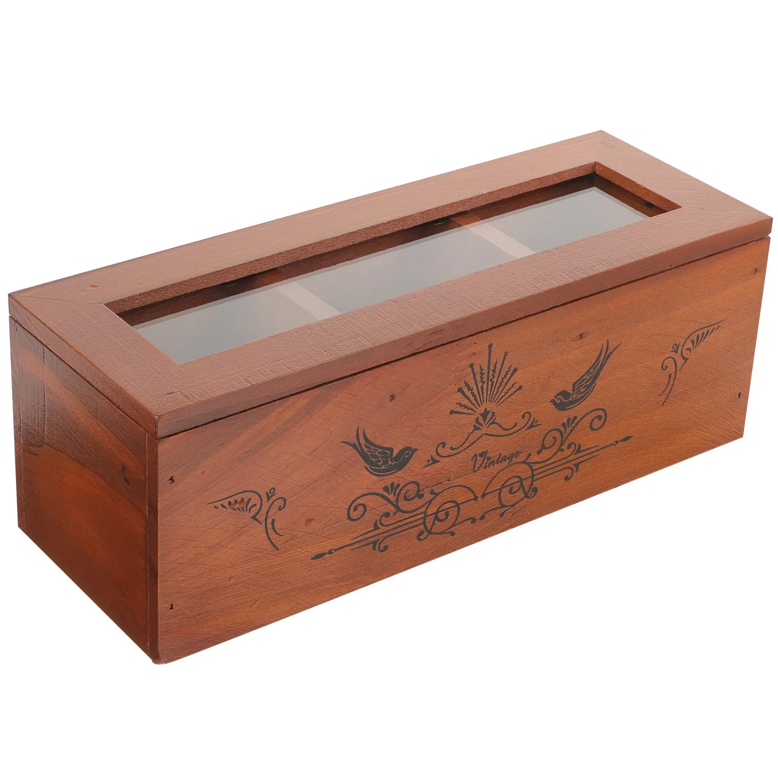 

Wooden Jewelry Box Vintage Design 3 Compartments Jewelry Storage Desktop Holder for Women Girls Gift Organizer