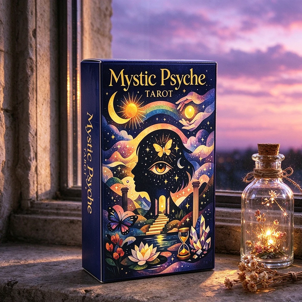 Mystic Psyche Tarot Deck 78 Tarot Cards Fortune Telling Divination Board Game for Spiritual Self‑Discovery Card Game