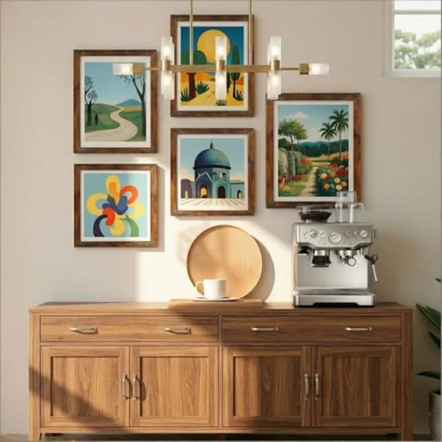 Picture Frame for Wall Display, Brown Picture Frame with Shatter Resistant Plexiglass, Stable and Sturdy 11 x 14 Poster Frame f