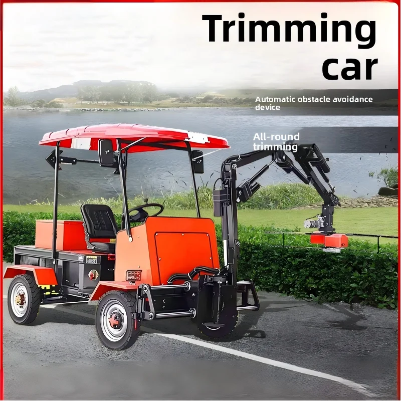 Electric Four-Wheel Self-Navigating Retractable Hedge Trimmer Short Turning Radius 1 Year Warranty Ride-On Vehicle Urban