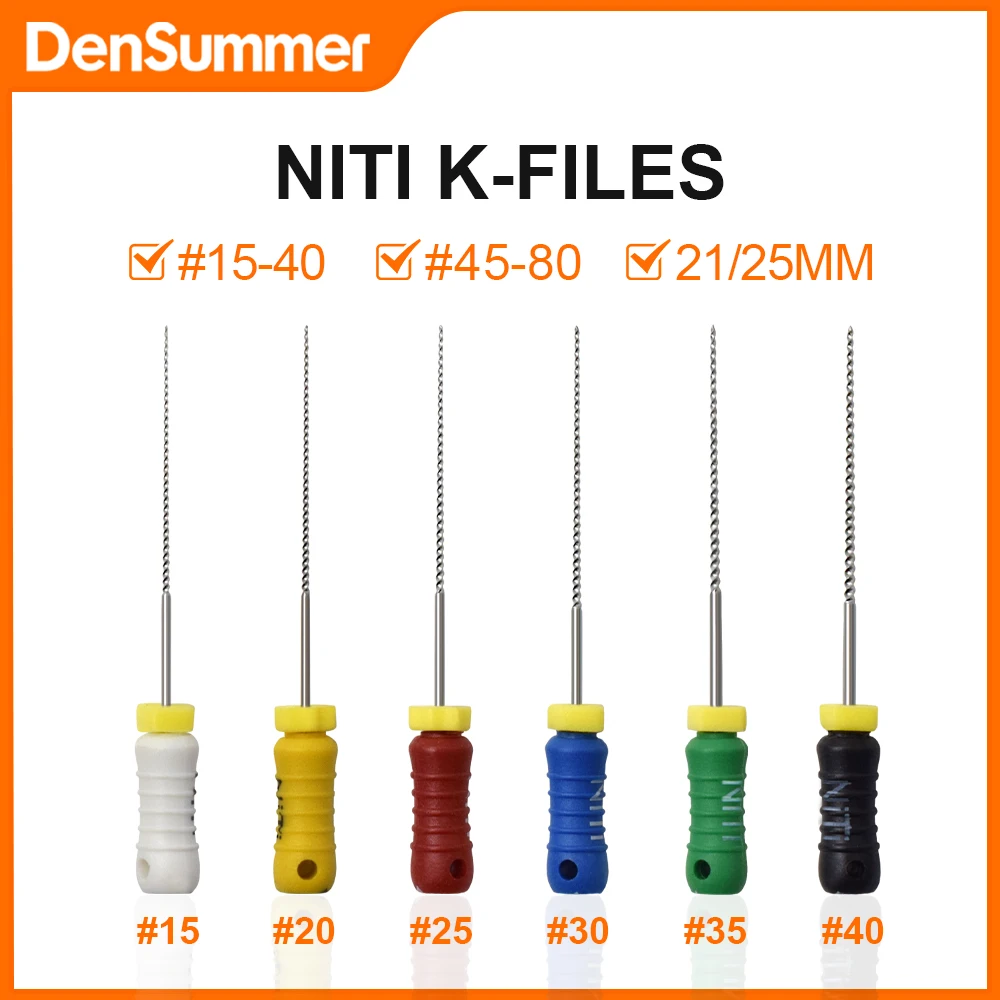 Densummer 10Boxs 6pcs/Pack Dental NITI K Files Flexible Root Canal Endo Nitiflex Handuse Nickel Titanium Dentistry Supplies