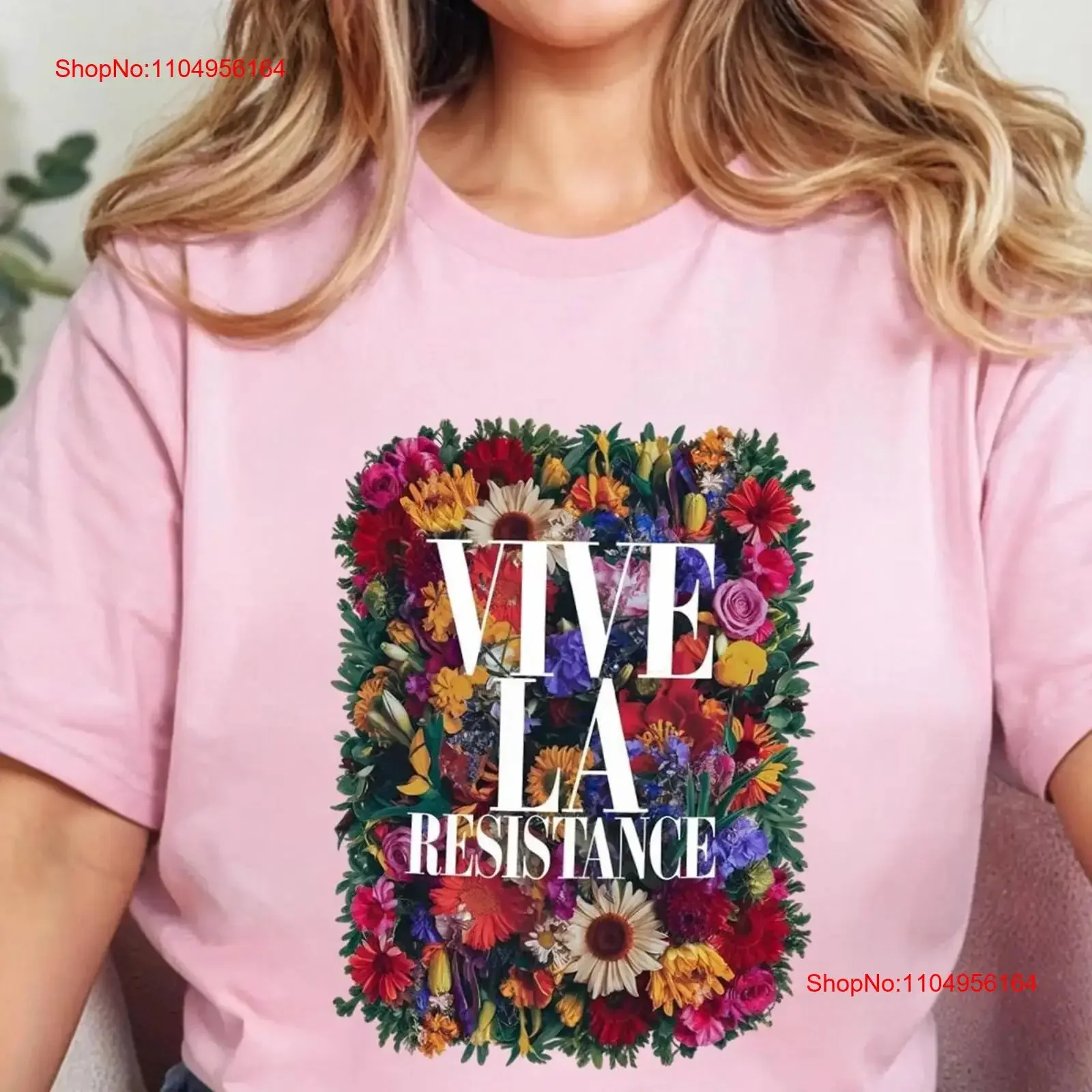

Vive La Resistance SweaT T Shirt Floral Feminist Empowering Woman Female Power Women's Right Resist Protest vintage Washed