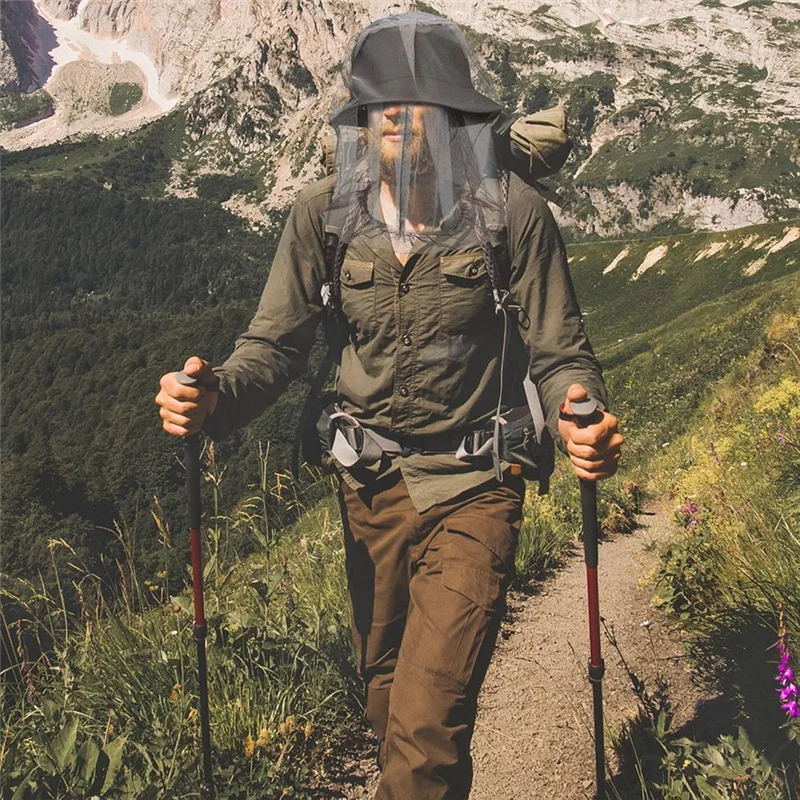 THIVN-12 Pcs Bug Net Protecting Net For Outdoor Hiking Camping Climbing No See Net With Carry Bags For Outdoor