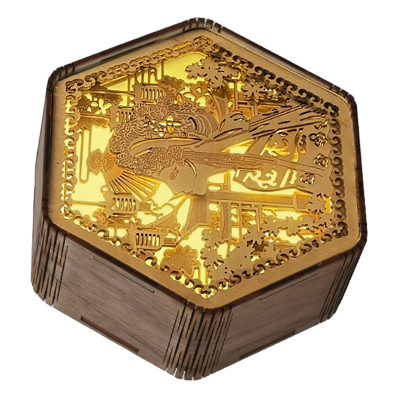 ABVI-Wooden Carving Lamps, Gifts, Cultural Crafts, Bedside Table Decorations, Desk Lamp