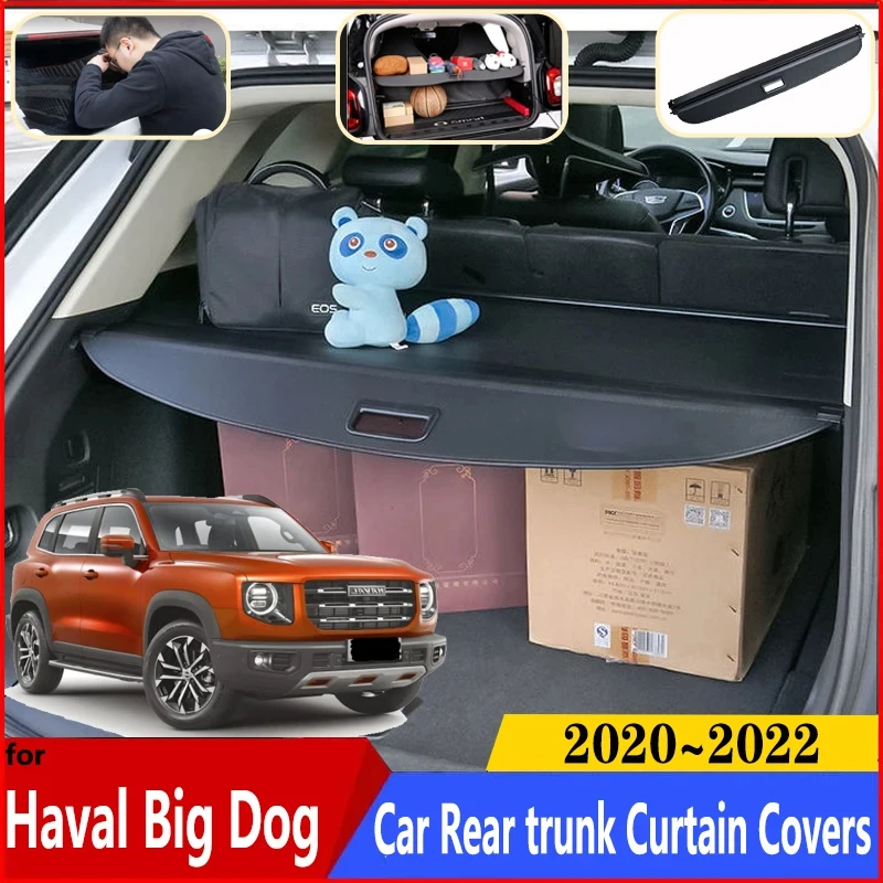 

For Haval Big Dog 2022 Accessories 2020 2021 Dargo MK1 Car Trunk Luggage Curtain Cargo Shield Retractable Covers car Accessories