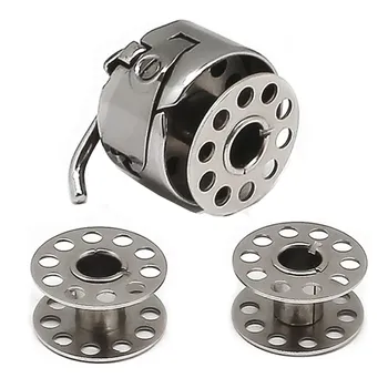 1 Pcs 보빈 케이스 + Brother Janome Singer 가정용 재봉틀 재봉 액세서리 도구 용 2 Pcs 금속 보빈