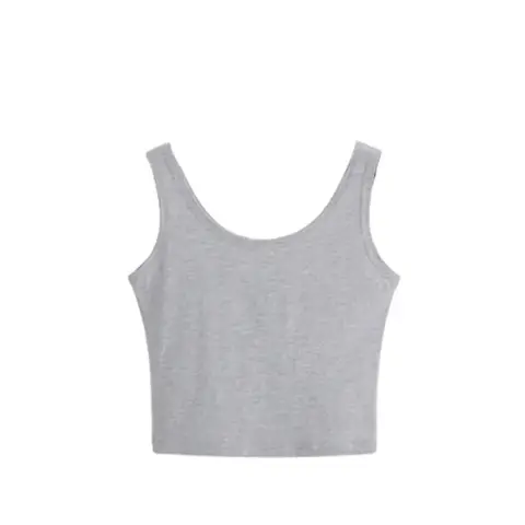 Mode Dam Godisfärgade Linnen Korta 100% Bomull Casual Camisole Tube Top Dam Ärmlös Beskuren Väst 2XL 8 best sales crop top xl - №3