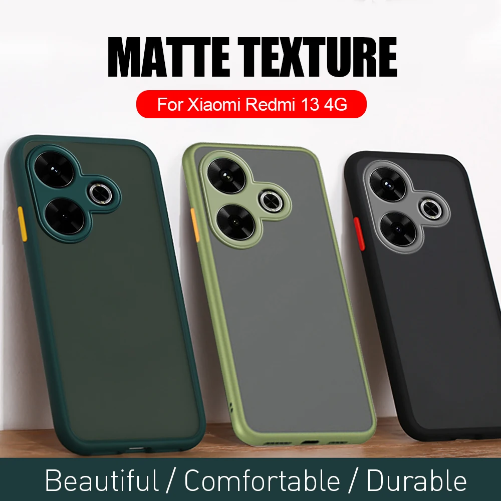 Phone Case For Xiaomi Redmi 13 4G Skin Friendly Texture Full Lens Anti Drop Back Cover On Redmi13 Redmy redme13 Soft Capa Fundas