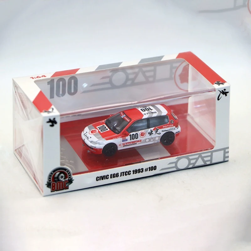 Model samochodu BMC 1/64 Civic EG6 JTCC, metalowy, symulacja, statyczny, kolekcjonerski, dekoracyjny, na prezenty świąteczne, zabawka, pamiątka.