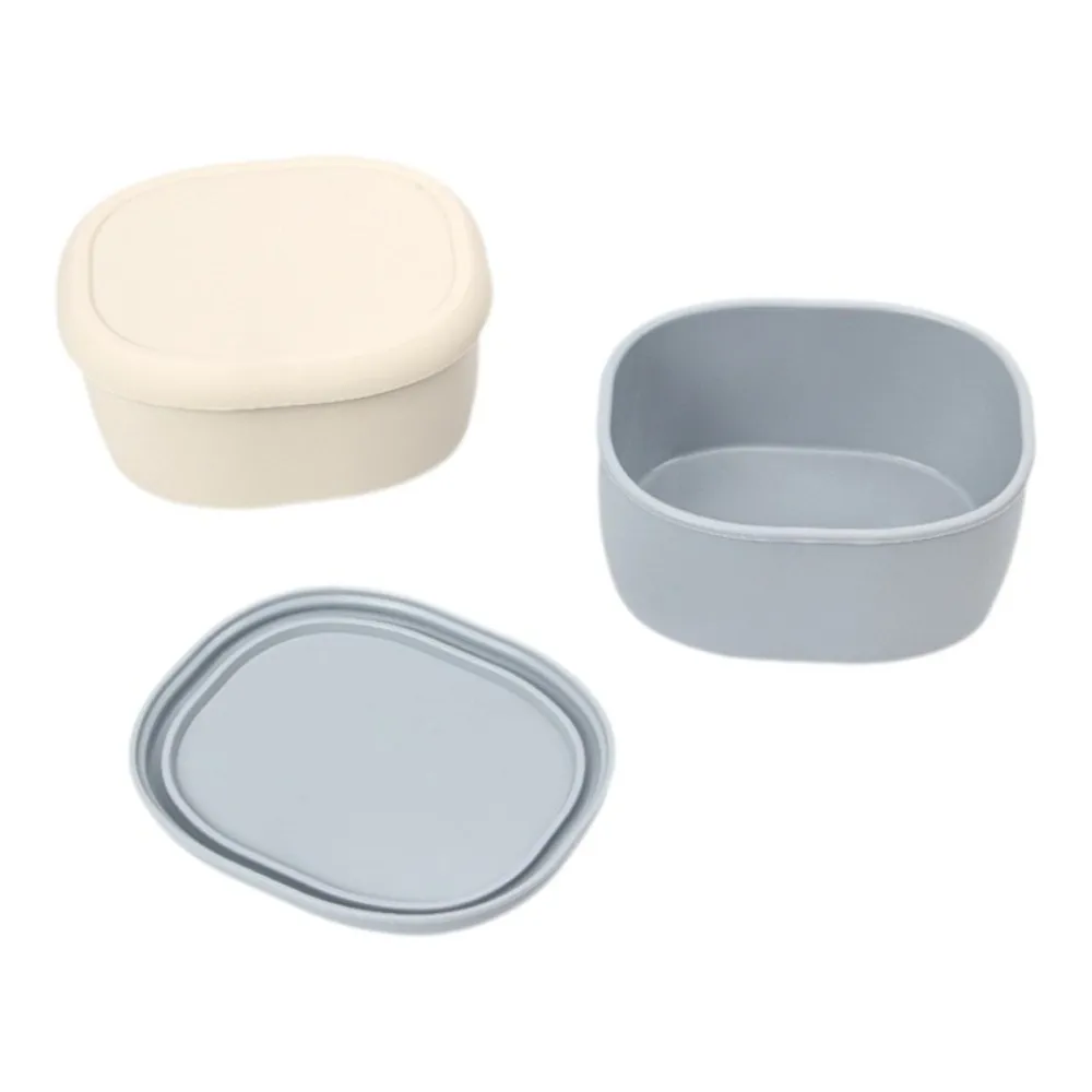 New Food Grade Silicone Lunch Box with Lid Leak Proof Food Container Fresh Keeping Heat Resistant Storage Box Picnic
