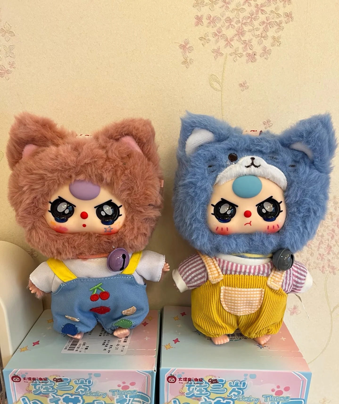 دمية صندوق أعمى أصلية للأطفال بعمر ثلاث سنوات، خزانة قطط، قلادة دمية قطيفة، صندوق أعمى هدية لصديقتك والابنة