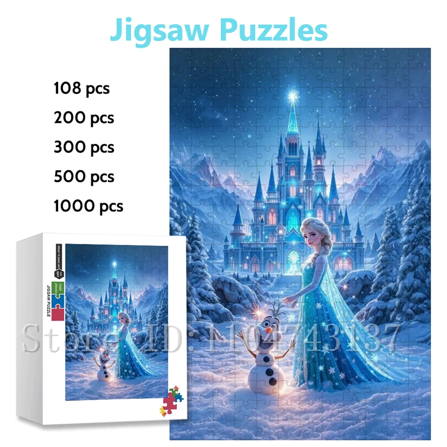 

Пазл Disney Frozen: Ледяной замок Эльзы, мультяшная головоломка для детей и взрослых, развивающая игра ручной работы, игрушки и хобби