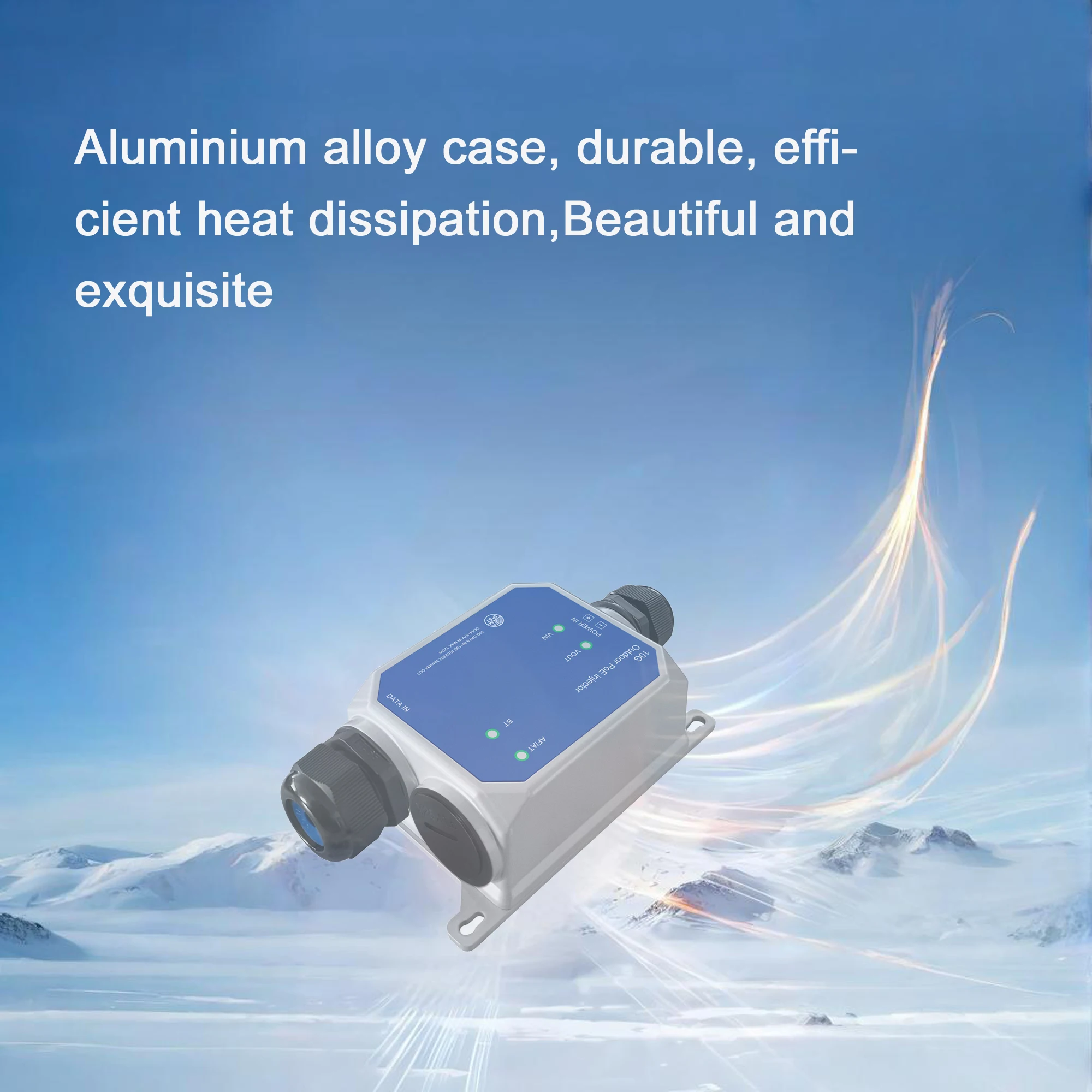 2.5 기가비트 실외 POE 인젝터 30W | IP67 방수 | 12-57Vdc 입력 | 802.3 at/af | 6KV 서지 보호 | 100/1000/2500M 적응형