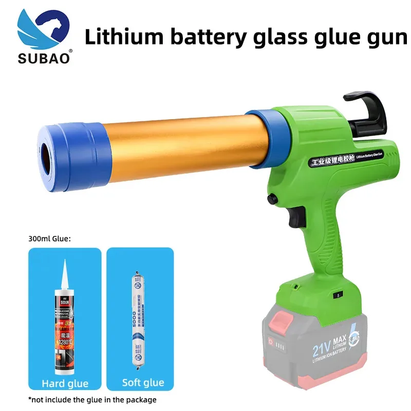 SUBAO 310ml Gold Lithium Glass Glue Gun Soft Glue Hard Glue Dual Purpose Doors and Windows