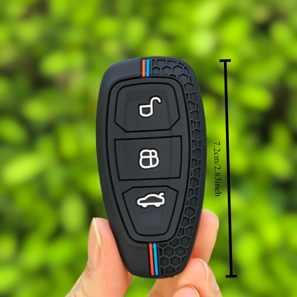 3 Buttons Silicone Car Key Case For Ford C-Max Mondeo Kuga Fiesta Titanium Ford Focus 3 4 ST MK3 MK4 Key Fob Cover Case Bag view 2