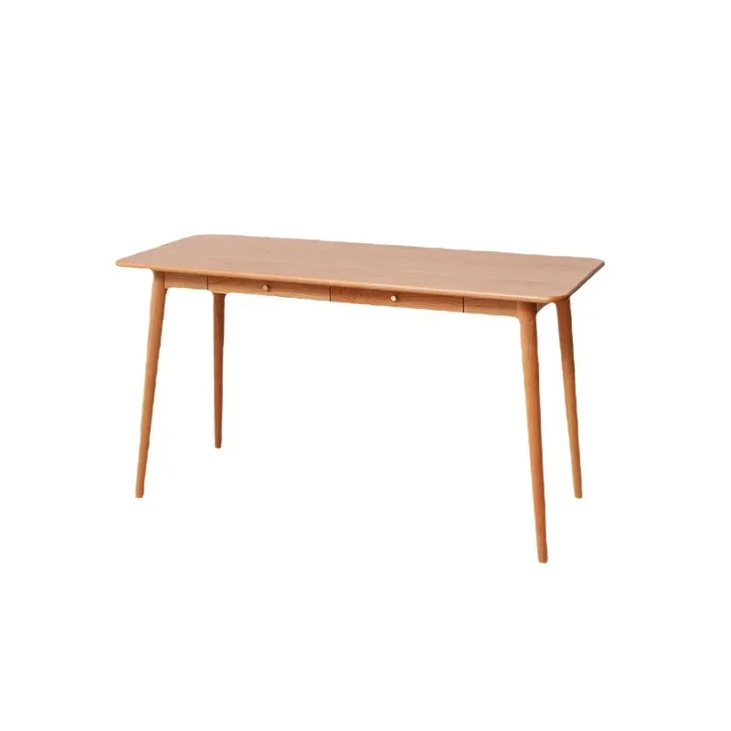 Desk Solid wood Log color Writing desk Japanese white oak cherry wood