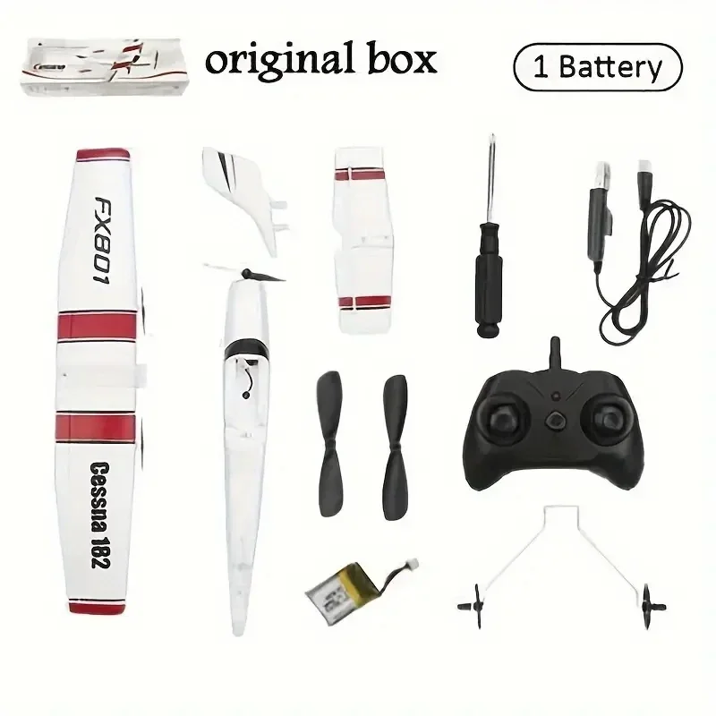 Aviones RC FX801 2,4 GHz aviones de control remoto dos canales Cessna avión de ala fija modelo eléctrico juguetes voladores de espuma planeador