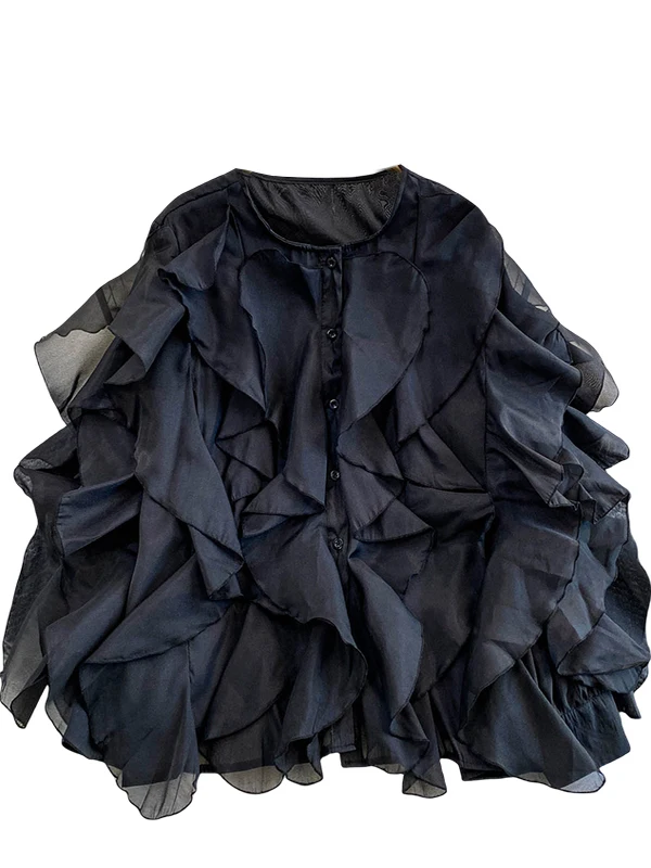 Gentle Summer Long Sve Donna irt Bellissimo pizzo a strati Rosa Anti-età Top Holiday Sle Faionable Abbigliamento casual