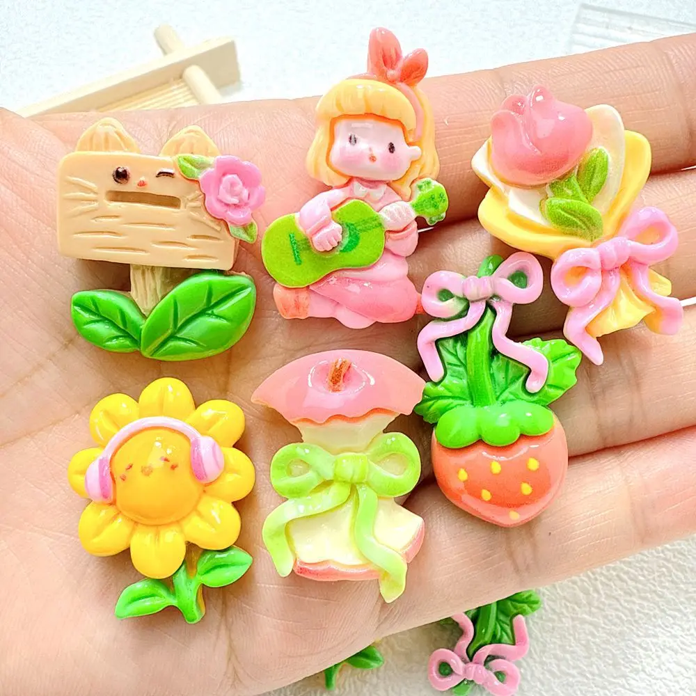 

10pcs Resin Flower Girls Cabochons Flatback DIY Pendants for Jewelry Making Phone Case Decor Epoxy Charms Scrapbooking Supplies