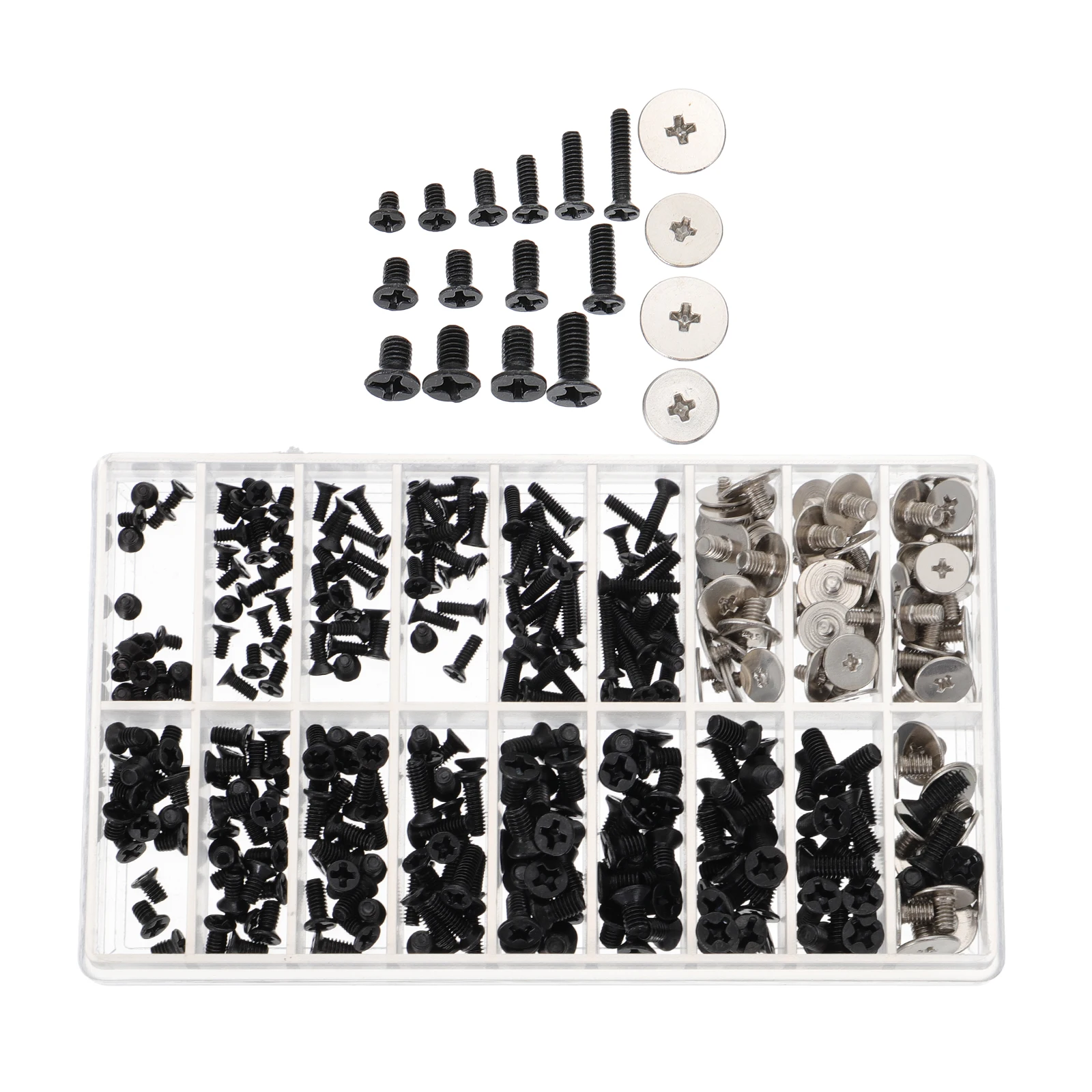 

360 pcs Countersunk Head Black Anti Rust Computer Repair Screws Sturdy Electronics Screws Lightweight Portable
